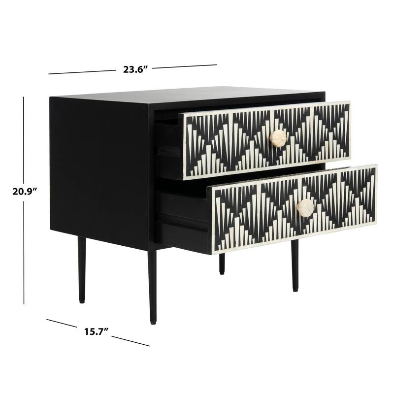 SAFAVIEH Couture Trajanka Bone Inlay Nightstand