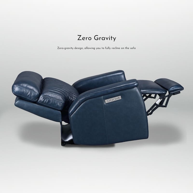 105" W Genuine Leather Power Reclining Sectional and Recliner Sofa Set with USB&USB-C Port, 2 Stationary Armlesschairs