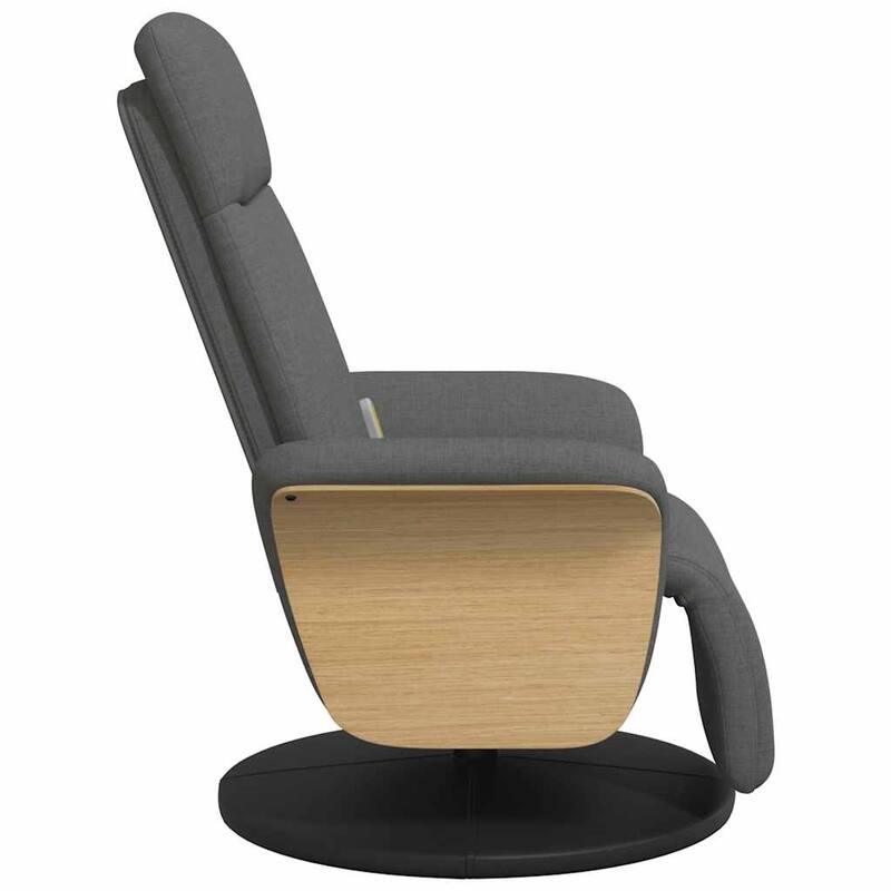 vidaXL Massage Recliner Chair Dark grey 100% polyester, plywood, metal