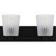 preview thumbnail 2 of 5, Gray 2-Light Matte Black Bath Light