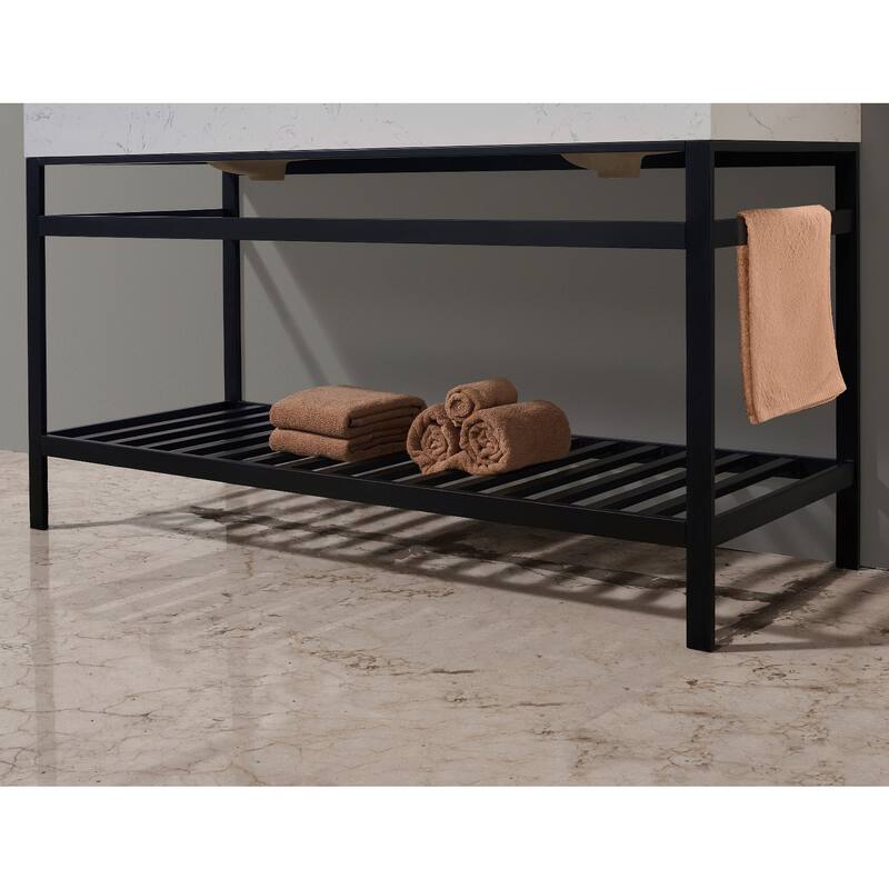 Altair Merano Stainless Steel Vanity Console with Stone Countertop and Mirror