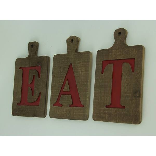 Shop Eat Letters Rustic Wood Cutting Boards Wall Decor Set