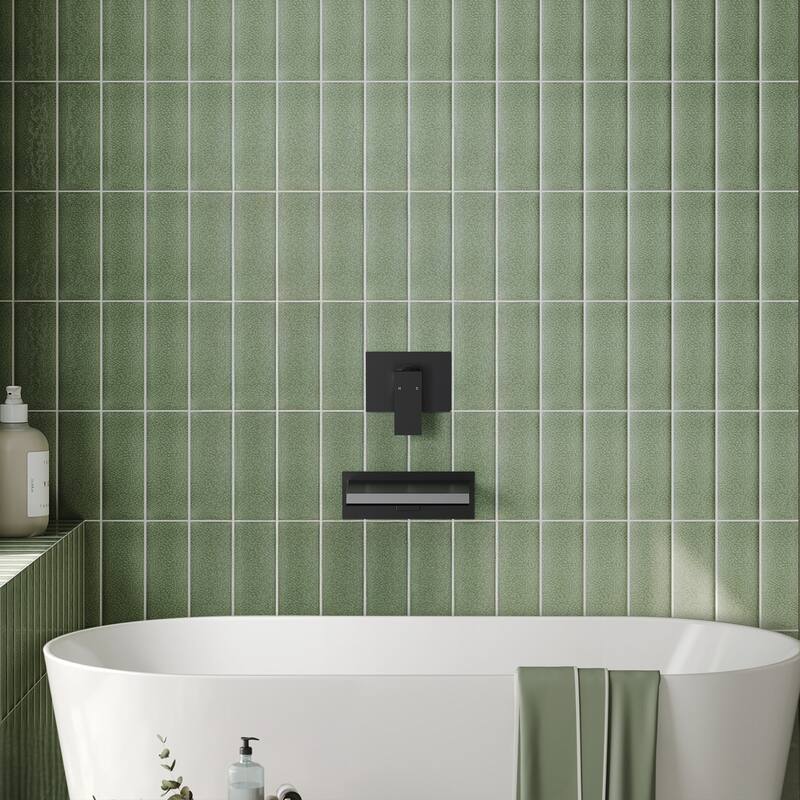 Single Handle Stainless Steel Wall Mount Waterfall Bathtub Faucet