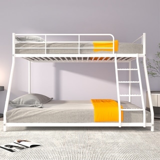 Twin Over Full Metal Bunk Bed With Comfortable Rungs - Bed Bath ...