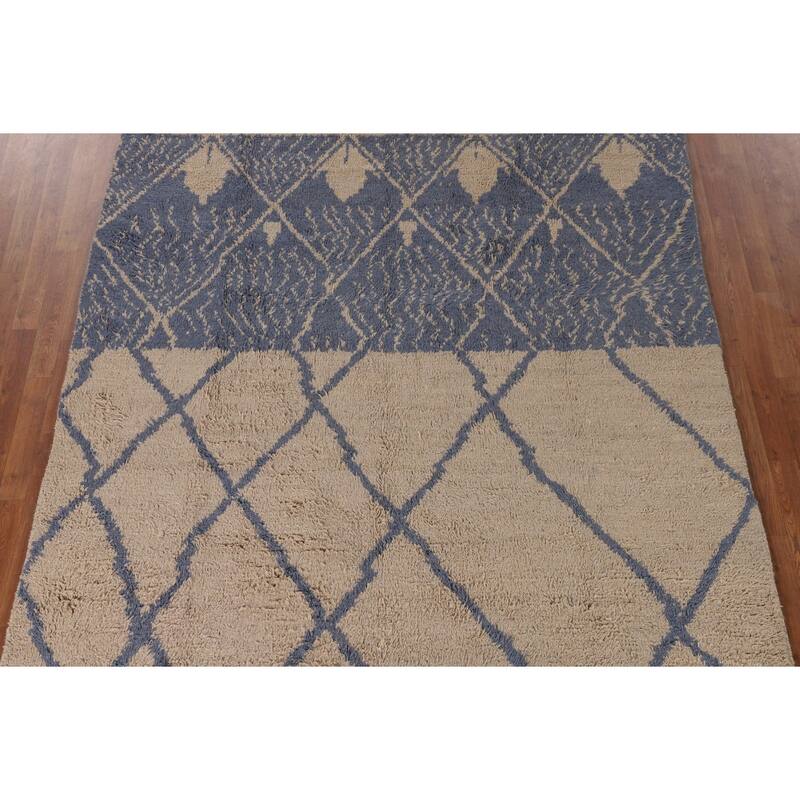 Plush Moroccan Oriental Area Rug Handmade Wool Carpet - 7'0" x 10'6"
