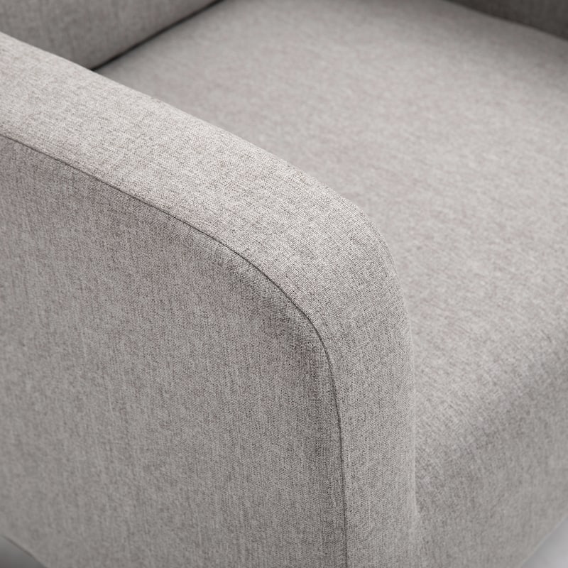Grey Linen Eucalyptus Rocking Accent Chair with Cushioned Seat - 29.25''W x 34.75''D x 42.25''H