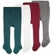 preview thumbnail 1 of 4, CozyWay Cable Knit Leggings, 4 pair, white/green/darkgray/burgundy - Multi