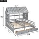 preview thumbnail 4 of 16, Twin Size House Platform Beds with Two Drawers for Boy and Girl Shared Beds, Combination of 2 Side by Side Beds, Gray