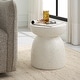 preview thumbnail 3 of 3, Uttermost Inhale Cast White Accent Table - 16"W x 18"H x 16"D