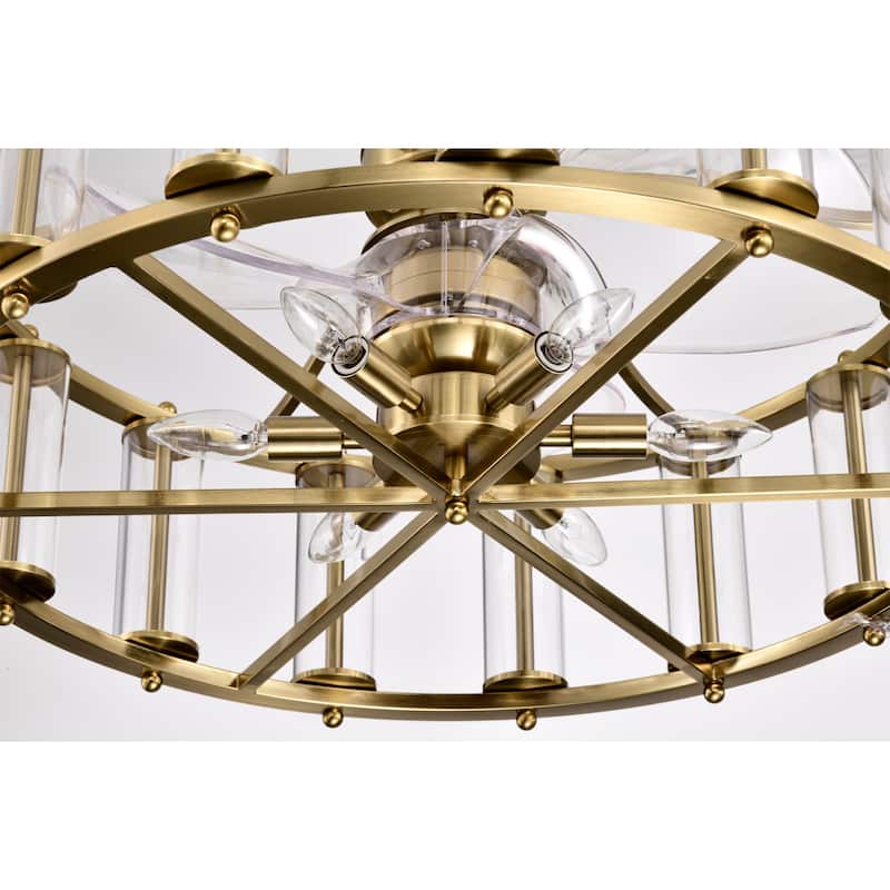 Tobias 29 Inch Brass Finish Modern Fandelier - N/A