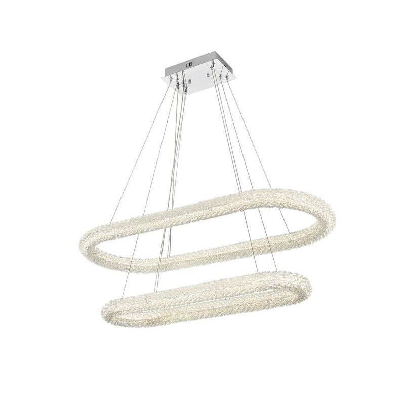 Elegant Lighting 3800G42L2 Bowen 42" Wide LED Crystal Ring Chandelier