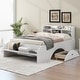 preview thumbnail 1 of 55, Solid Wood Platform Bed Frame Imitate Bridge Design Drawers White - Twin