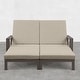 preview thumbnail 20 of 62, Benton Modern Aluminum Lounge Outdoor Double Chaise with Cushion - N/A