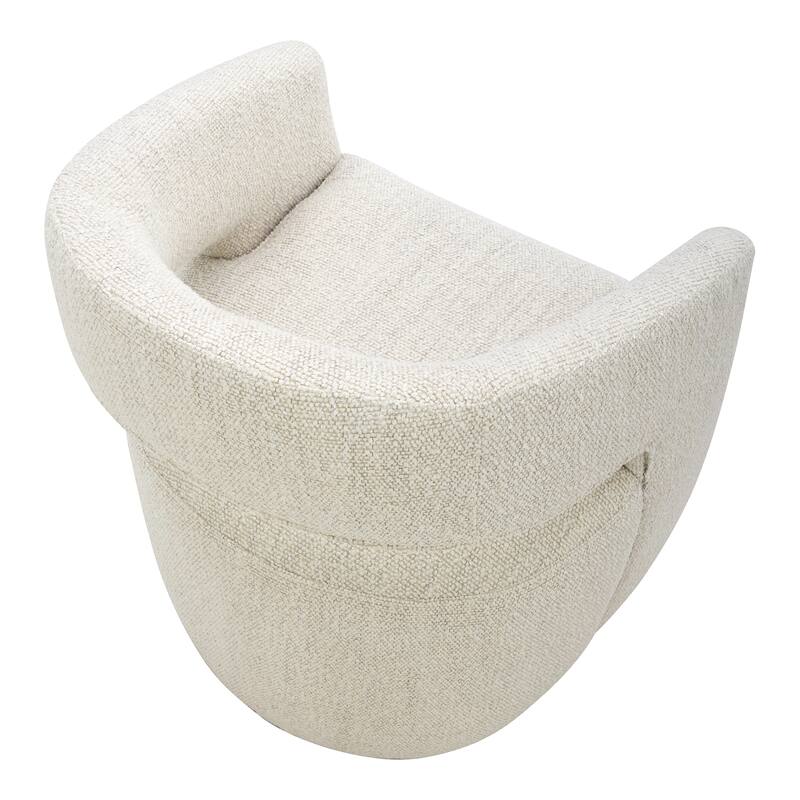NADAAL STUDIOS Bailey, Rolling Dining Chairs Solid Wood with Performance Boucle Upholstery, White