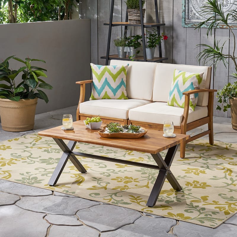 Sanibel Outdoor Acacia Wood Coffee Table by Christopher Knight Home - Brown