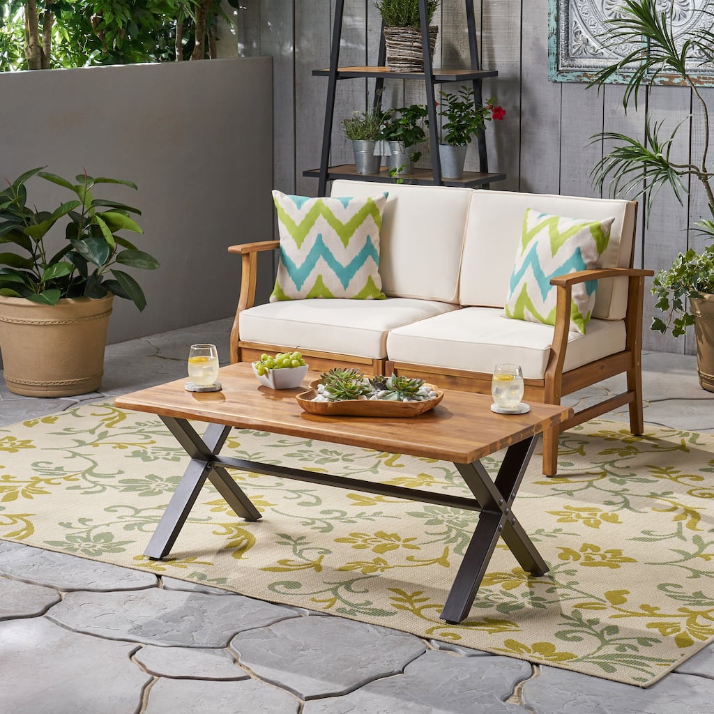 Sanibel Outdoor Acacia Wood Coffee Table by Christopher Knight Home
