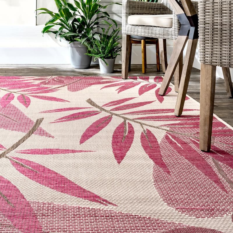 Nuloom Modern Floral Outdoor/ Indoor Porch Area Rug