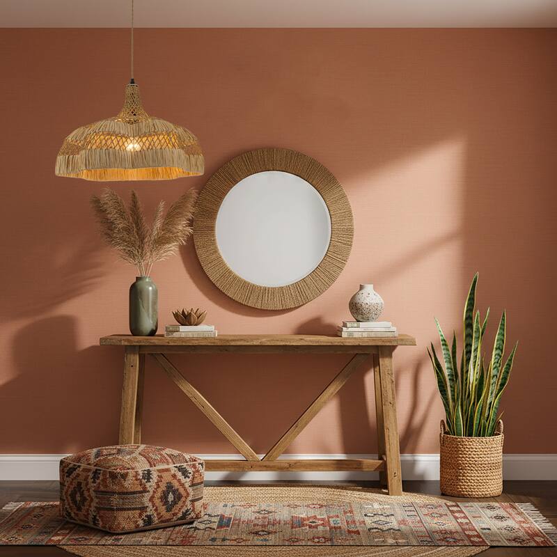 Aurelia 1-Light Raffian Dome Pendant, Coastal Boho - Handwoven - 20" Wide