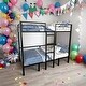 preview thumbnail 1 of 7, Full Size Loft Bed with Table Set Transformable to Full over Full Bunk,Space-Efficiency Black