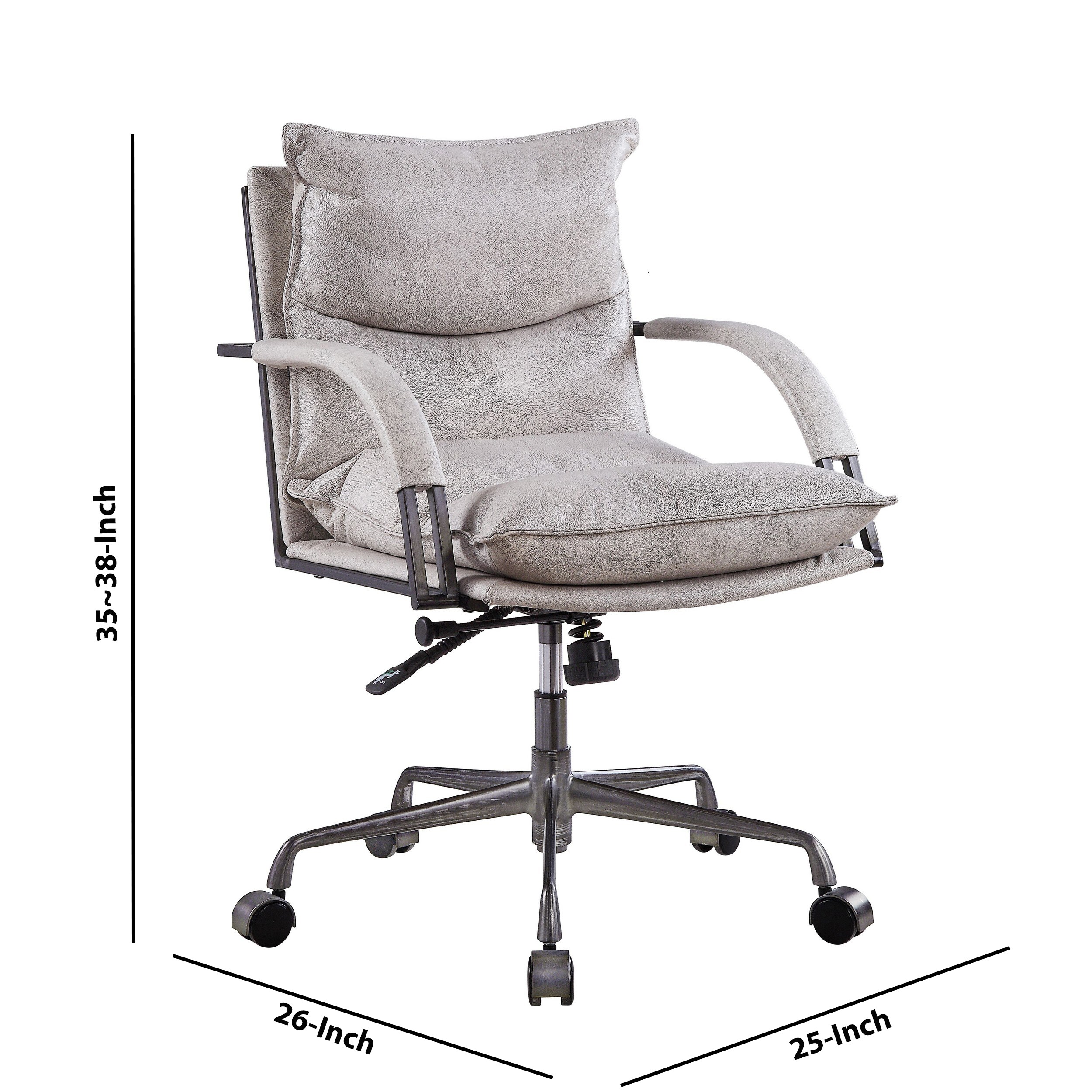 Swivel Leatherette Tufted Office Chair With Metal Star Base White On Sale Overstock 31617787