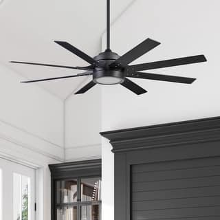 62" Honeywell Xerxes Indoor Contemporary Ceiling Fan with Remote, Matte Black