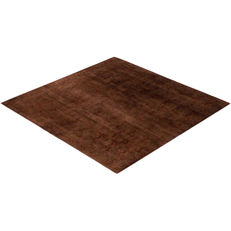 Overdyed One-of-a-Kind Hand-Knotted Area Rug - Orange - 8' 2" x 8' 2"