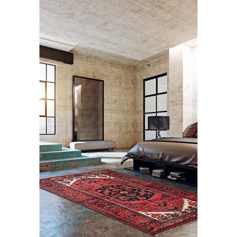 ECARPETGALLERY Hand-knotted Andelz Red Wool Rug - 4'3 x 7'7