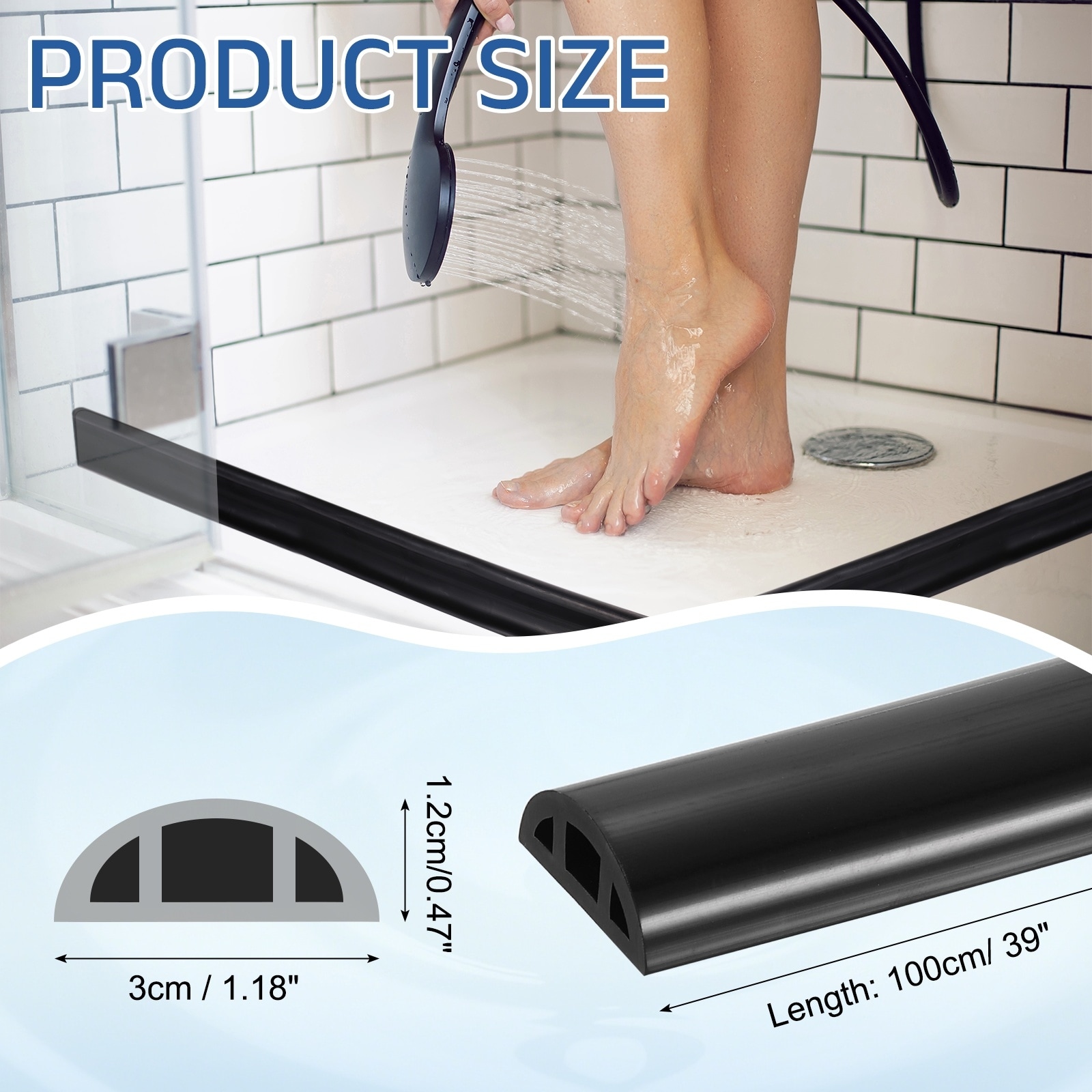 Shower Water Barrier, Silicone Splash Guard Shower