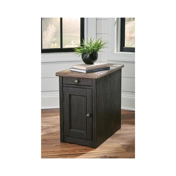 slide 9 of 8, Signature Design by Ashley Tyler Creek Grayish Brown/Black Chairside End Table Wood