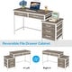 preview thumbnail 41 of 56, Computer Desk with 5 Drawers, Reversible Writing Desk with File Cabinet Printer Stand