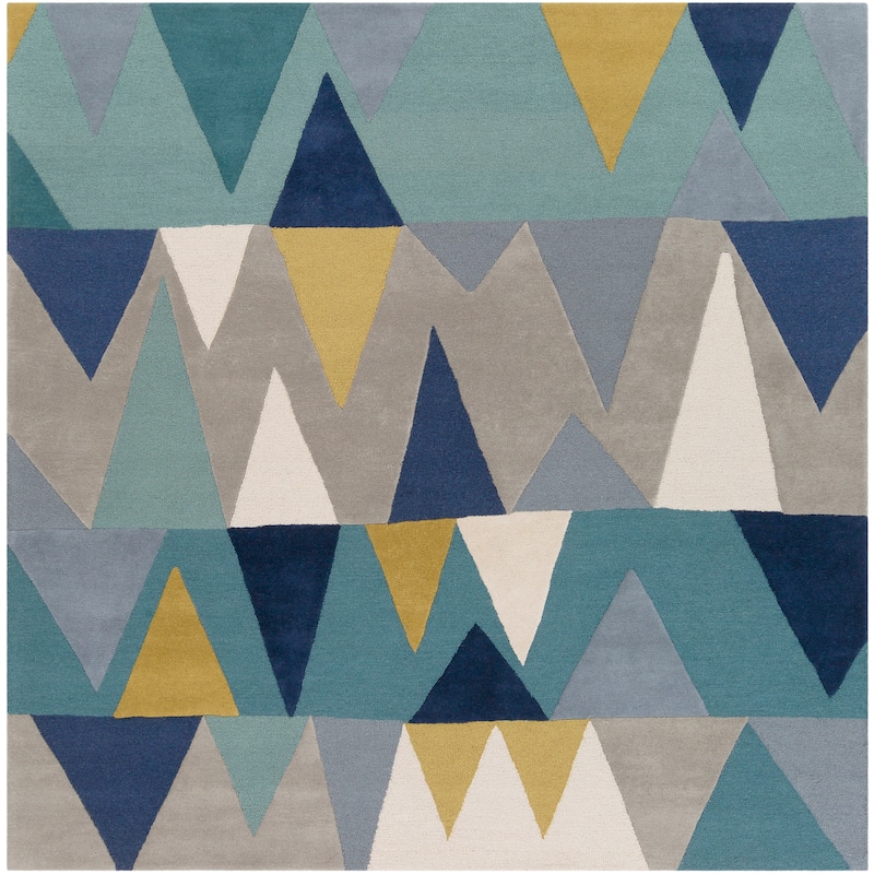 Carson Carrington Ackas Hand-tufted Wool Area Rug - Teal - 8' Square
