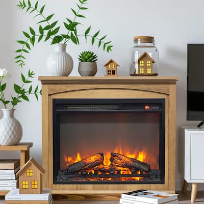 28 inch TV Media Entertainment Center With Electric Fireplace  - N/A