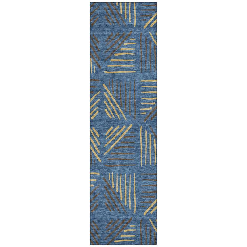 Machine Washable Indoor/ Outdoor Geo Dia Chantille Rug