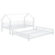 preview thumbnail 22 of 38, Contemporary Design Metal House Bunk Bed with Roof, Safety and Convenience, Twin over Full