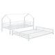preview thumbnail 21 of 22, Nestfair Twin over Full Metal House Bunk Bed with Ladder and Slats