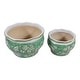preview thumbnail 25 of 80, Decorative Floral Ceramic Chinoiserie Round Planter - Set of 2