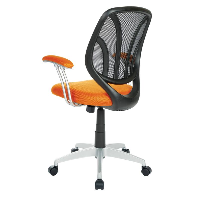 Screen Office Chair with Silver Arms and Base