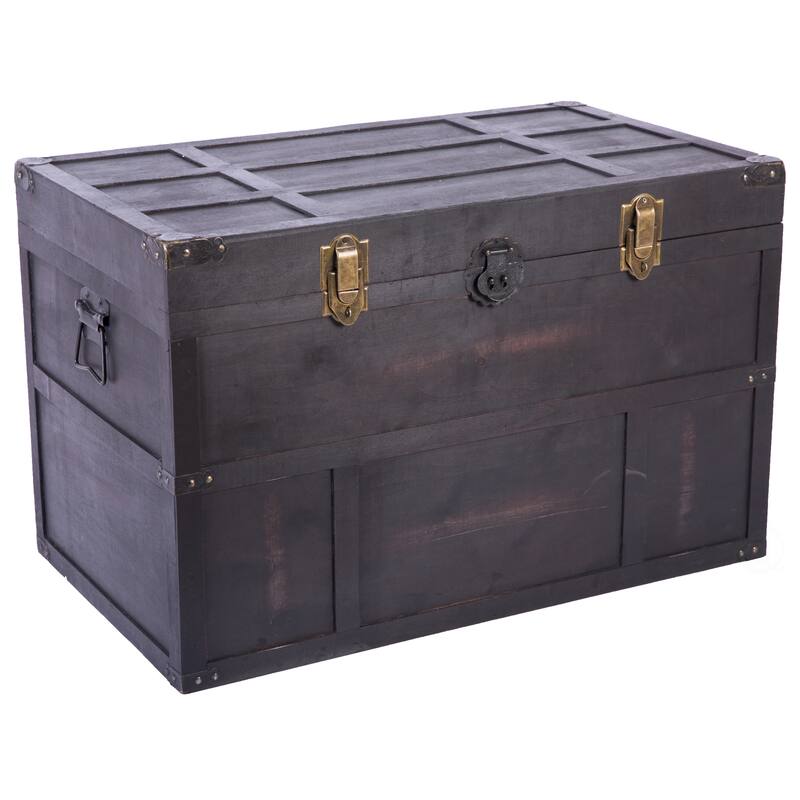 Antique Style Wooden Steamer Trunk