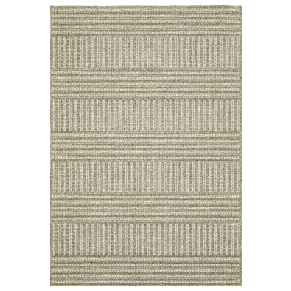 Vista Home Tangelo Woven Stripe Tan/Brown Ultimate Performance Rug.