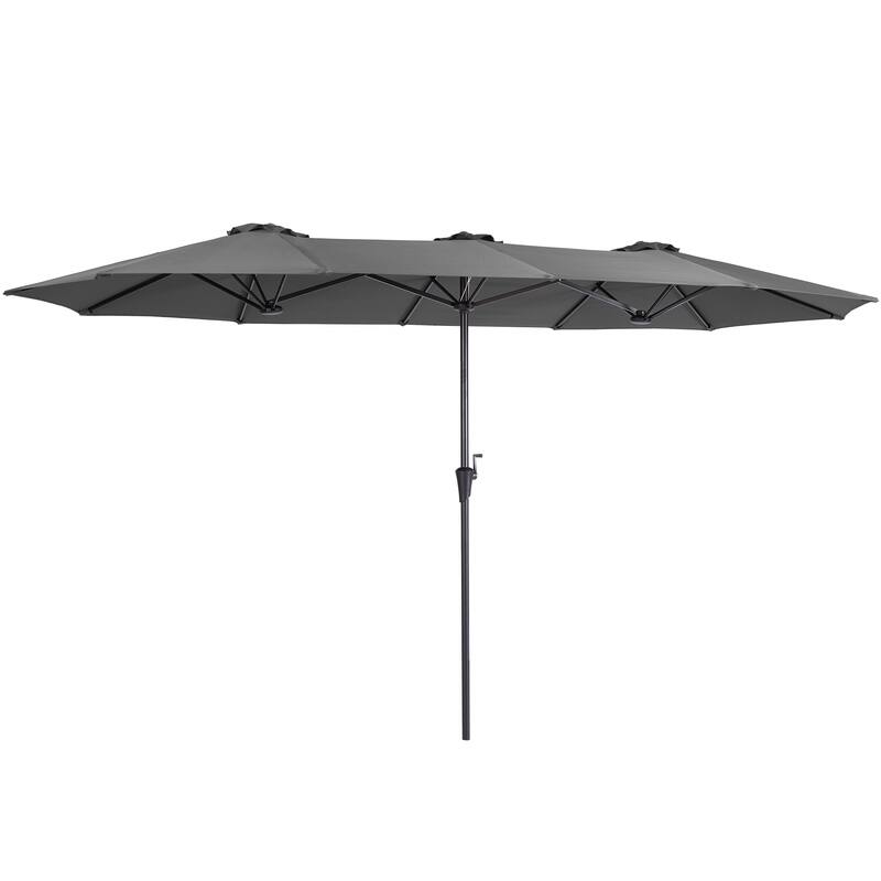 BONOSUKI 13 x 7.2Ft Double-Sided Patio Umbrella with Large Canopy Outdoor Table Umbrella for Garden and pool, Navy Blue