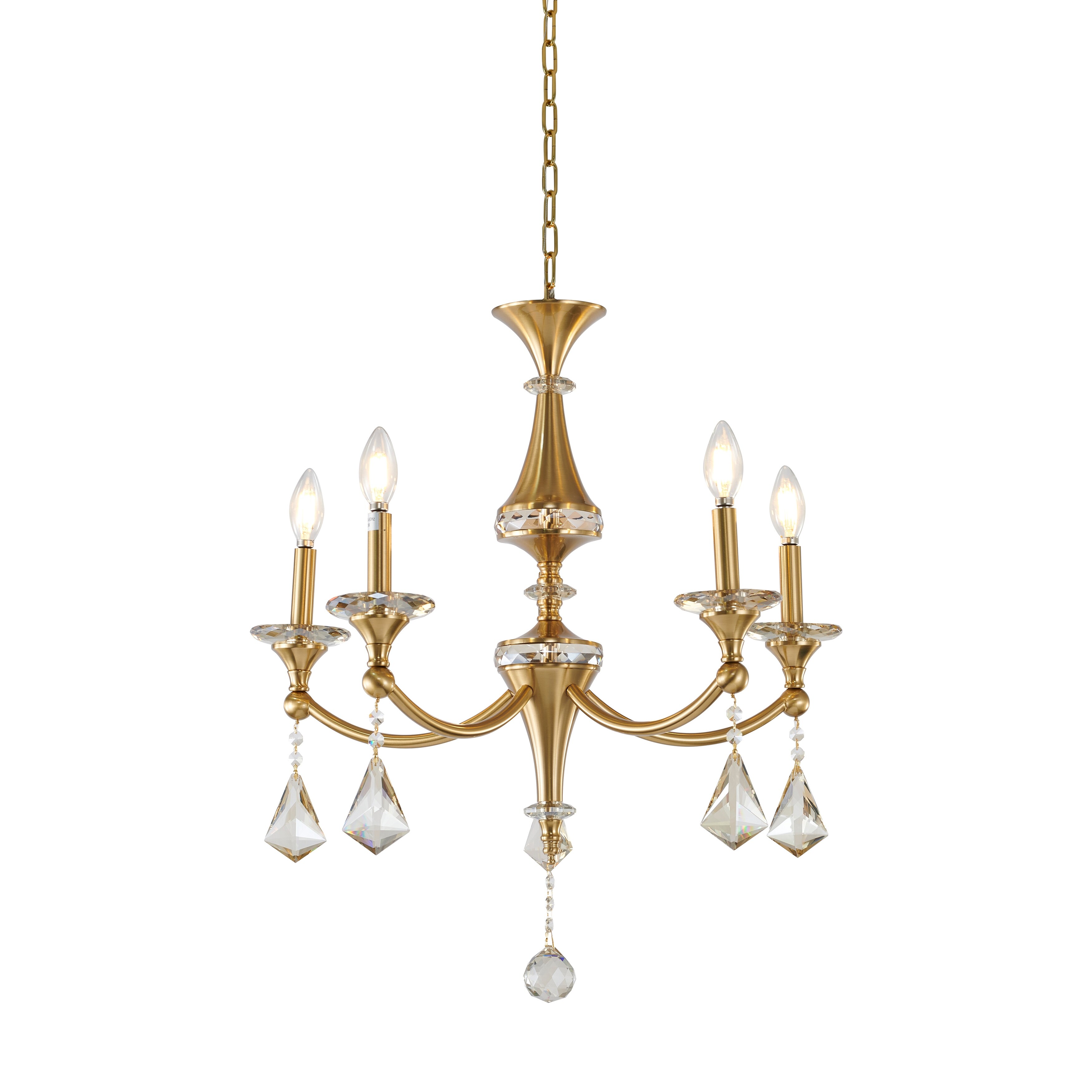 Satin brass chandelier discount