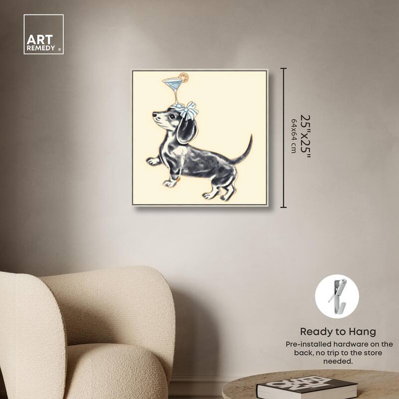 Martini Pup I Canvas by Art Remedy