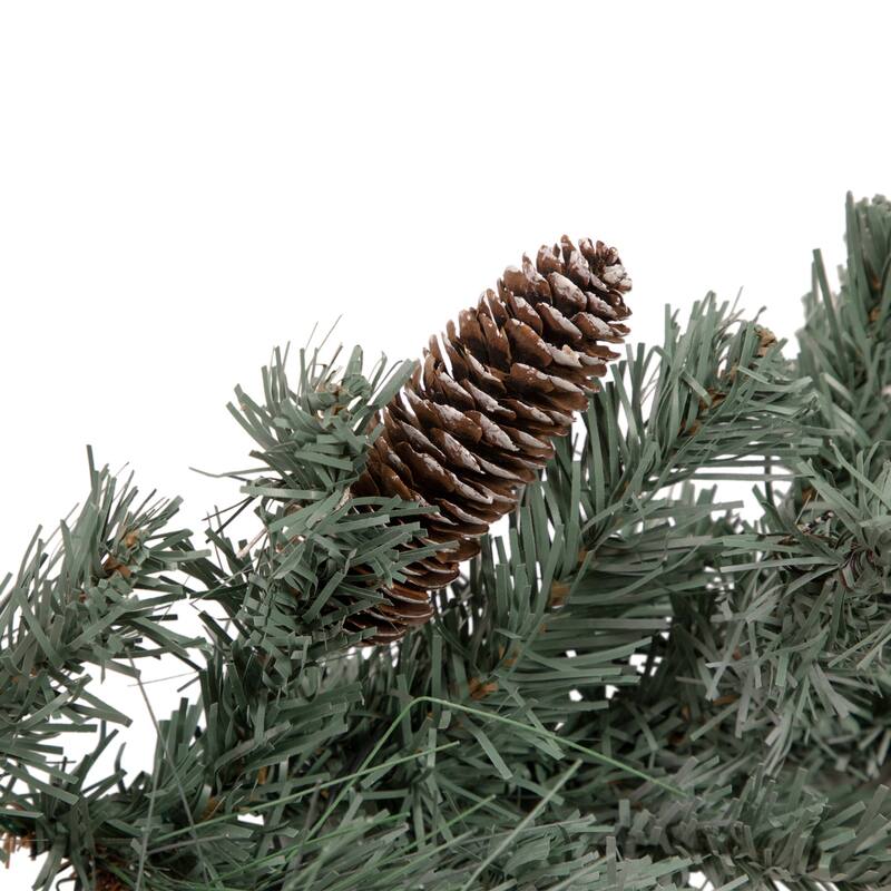 6'x12" Decorated Pine Artificial Christmas Garl& Warm White LED