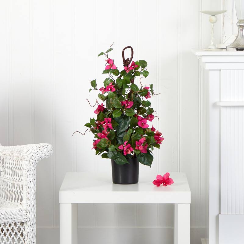2' Climbing Bougainvillea Artificial Plant with Black Pot