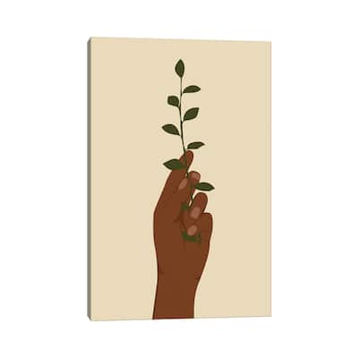 iCanvas "Hand Holding Plant Art" by Tysee Ciage Canvas Print