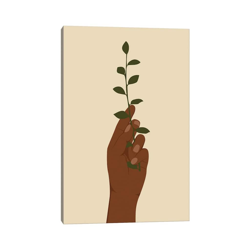 iCanvas "Hand Holding Plant Art" by Tysee Ciage Canvas Print