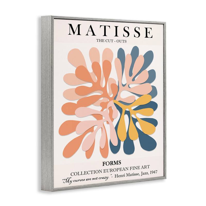 Stupell Classical Matisse Painting Cut Out Forms Traditional Abstract Framed Wall Art