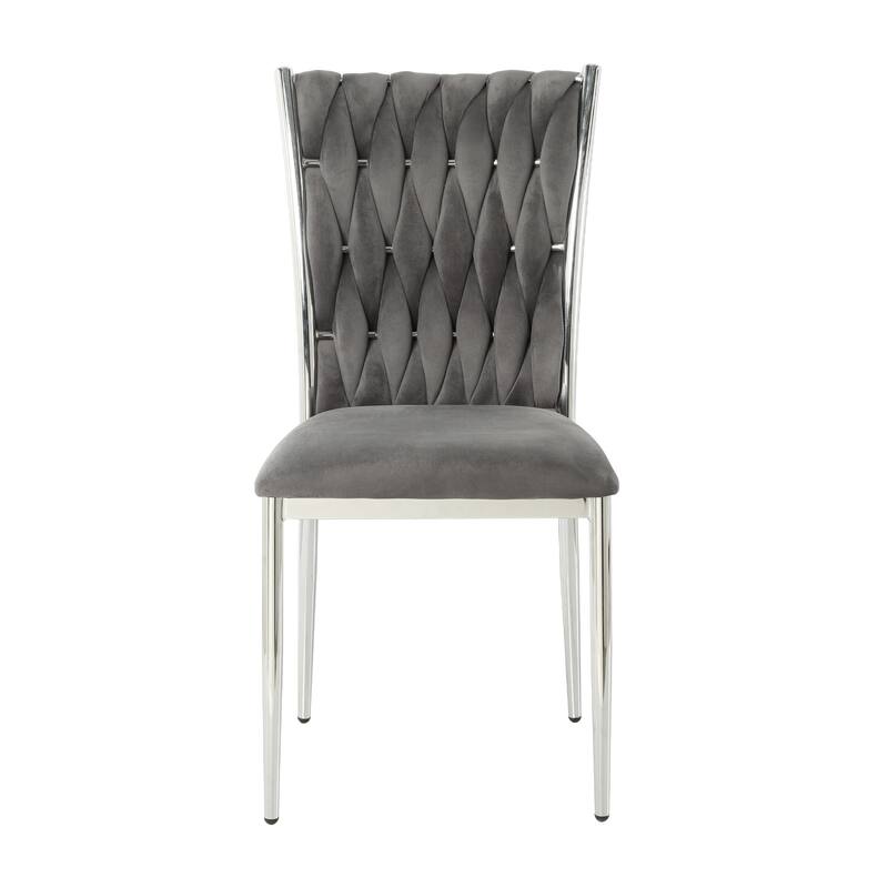 Modern Simple Velvet Dining Chair, Family Bedroom Stool Back Student Table Chair (Set Of 2)