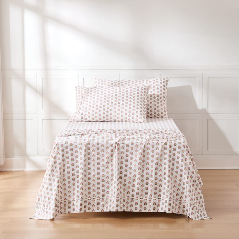 Lush Decor Prisha Floral Peach Sheet Set - Twin