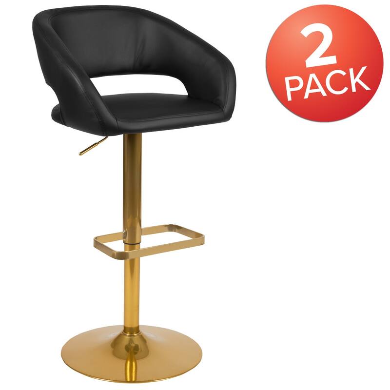 Modern Upholstered Adjustable-Height Barstools (Set of 2)